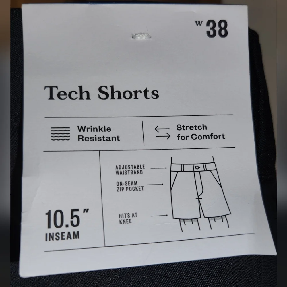 Goodfellow's Men's stretch tech shirts black size 38 - Picture 7 of 8